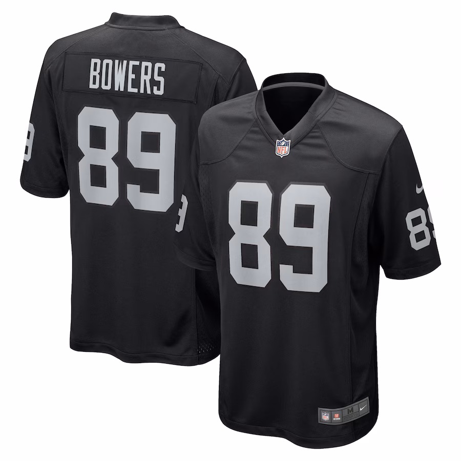 Men's Las Vegas Raiders Brock Bowers Nike Black Player Game Jersey - Ujersey Shop