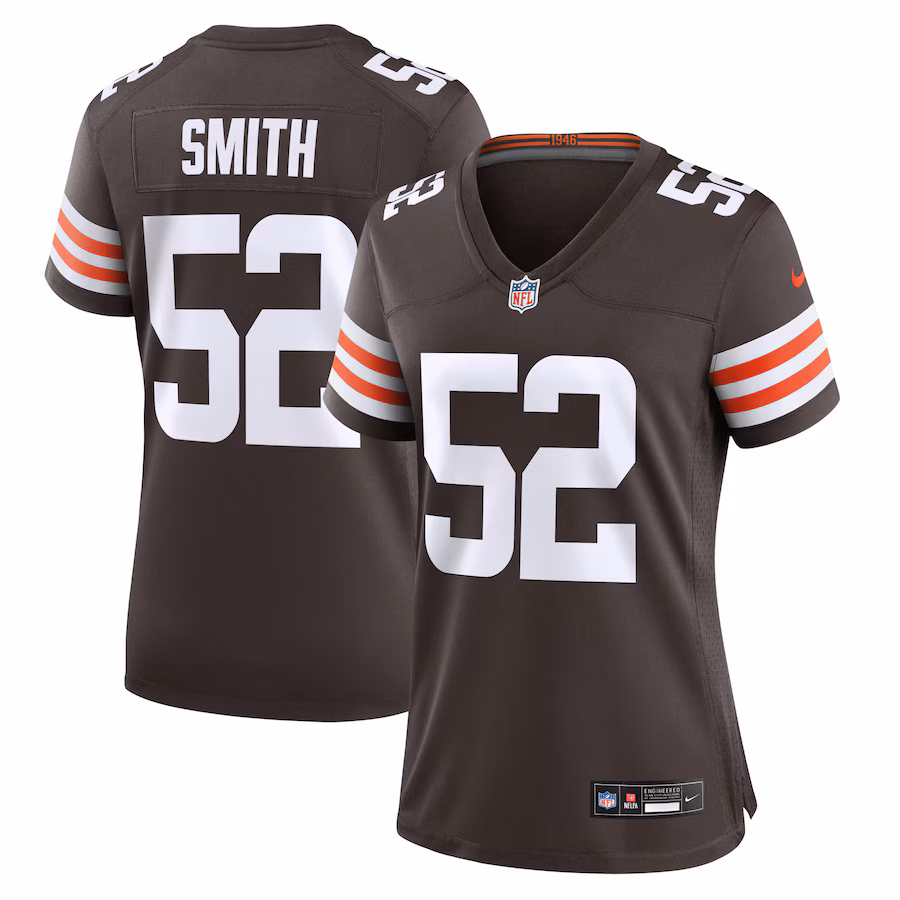 Women's Cleveland Browns Elerson Smith Nike Brown Team Game Jersey - Ujersey Shop