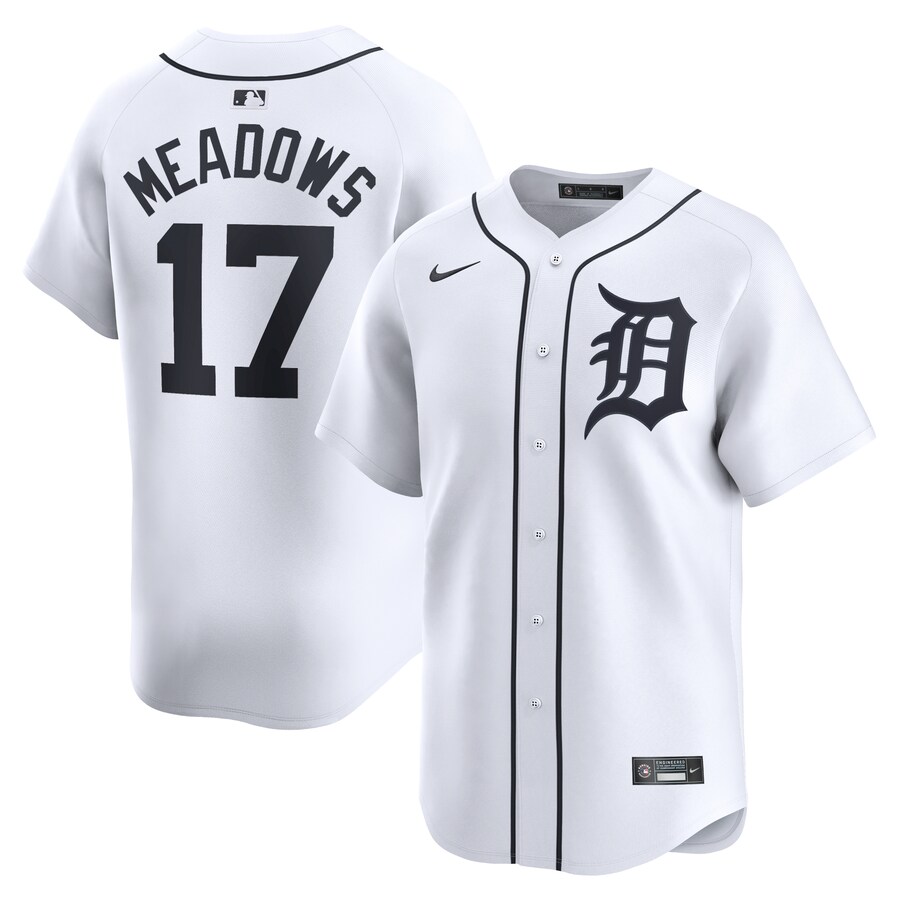 Men's Detroit Tigers Austin Meadows Nike White Home Limited Player Jersey - Ujersey Shop