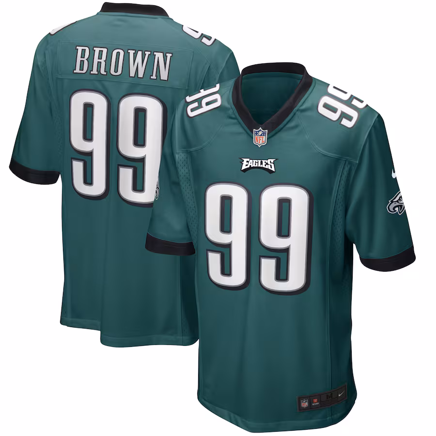 Men's Philadelphia Eagles Jerome Brown Nike Midnight Green Game Retired Player Jersey - Ujersey Shop