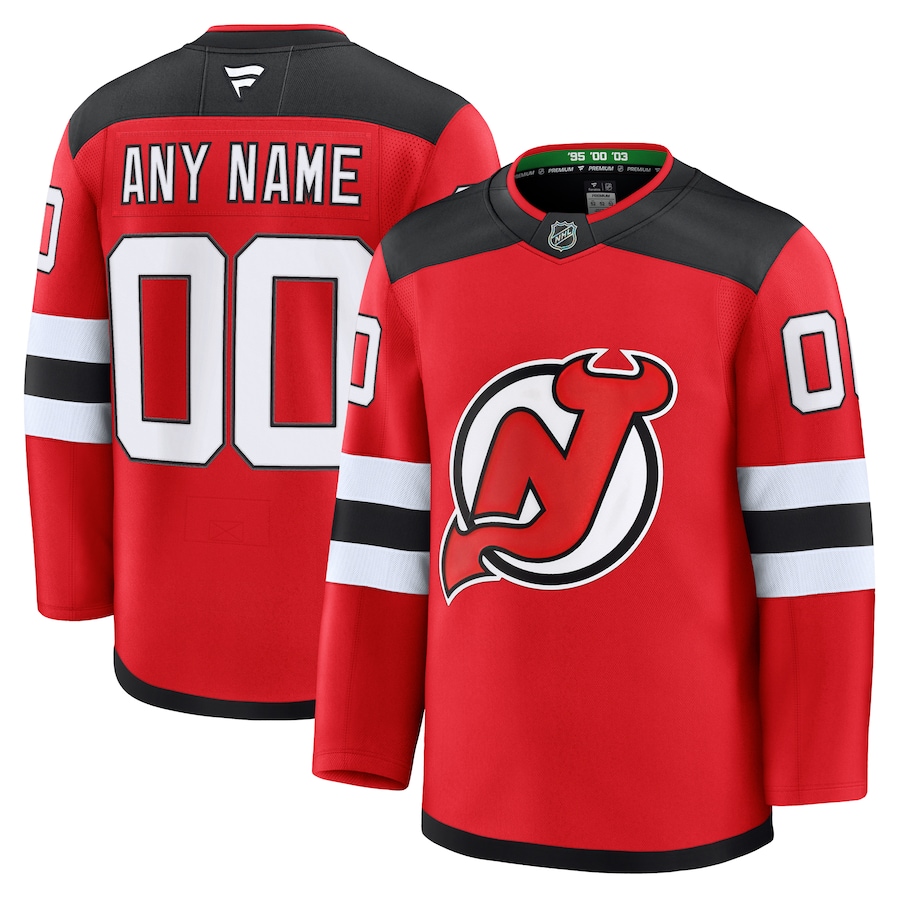 Men's New Jersey Devils Fanatics Red Home Premium Custom Jersey - Ujersey Shop