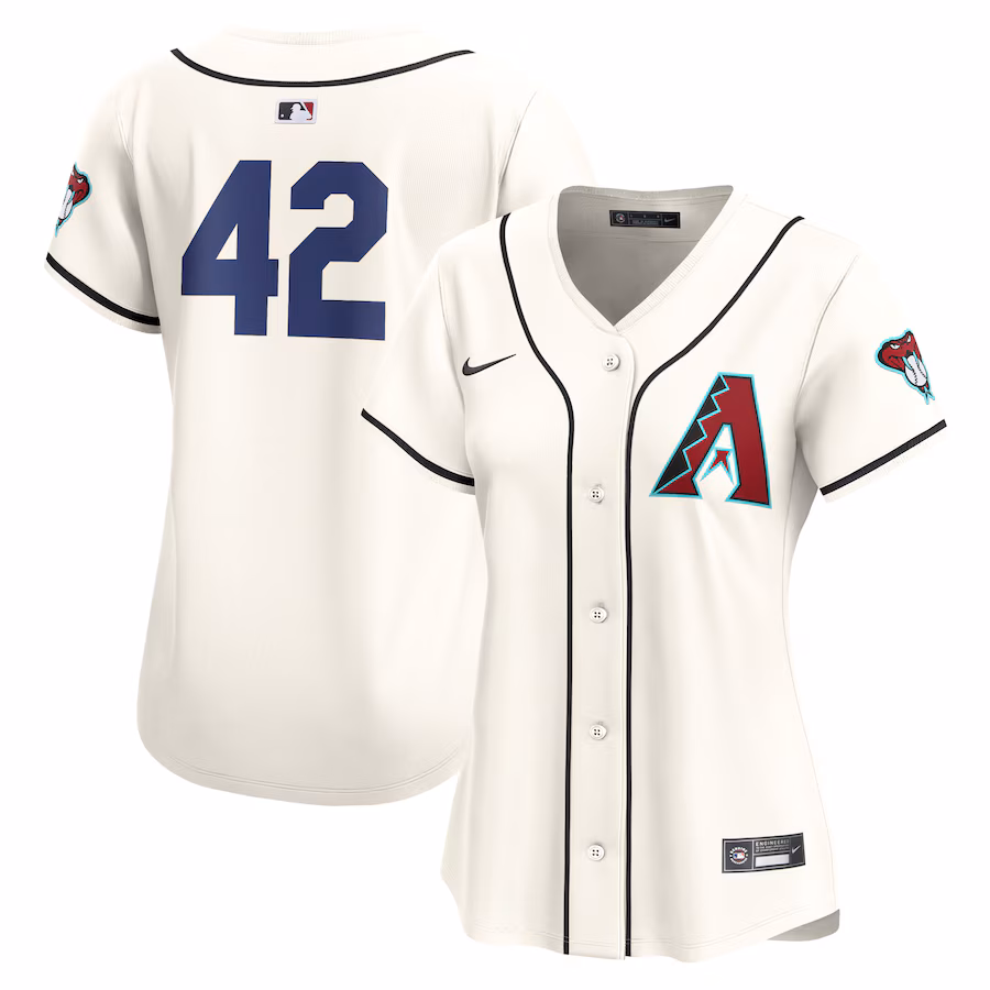 Women's Arizona Diamondbacks  Nike White 2024 Jackie Robinson Day Home Limited Jersey - Ujersey Shop