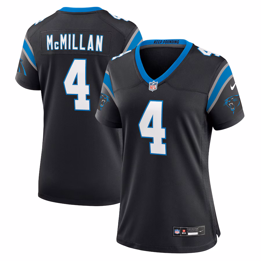 Women's Carolina Panthers Tetairoa McMillan Nike Black Team Game Jersey - Ujersey Shop
