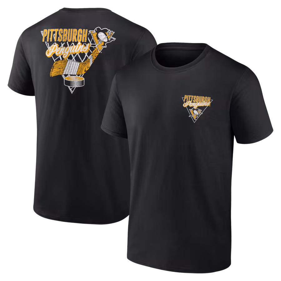 Men's Pittsburgh Penguins Black Net Slap T-Shirt - Ujersey Shop