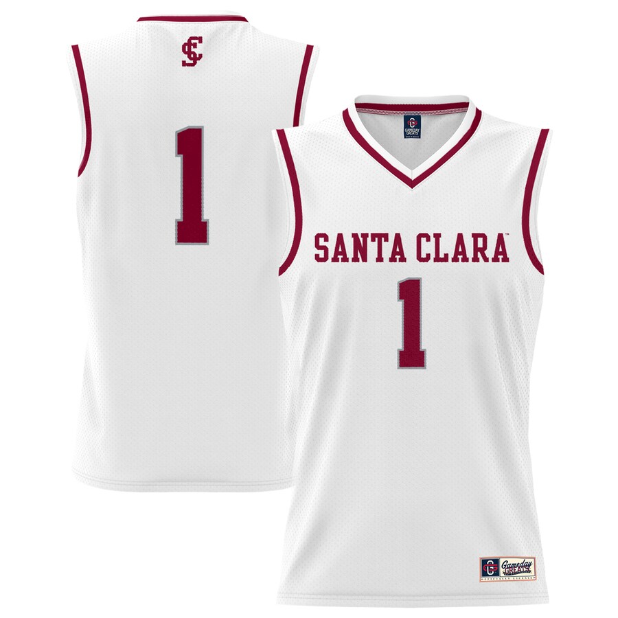 Youth GameDay Greats #1 White Santa Clara Broncos Lightweight Collegiate Basketball Fashion Jersey - Ujersey Shop
