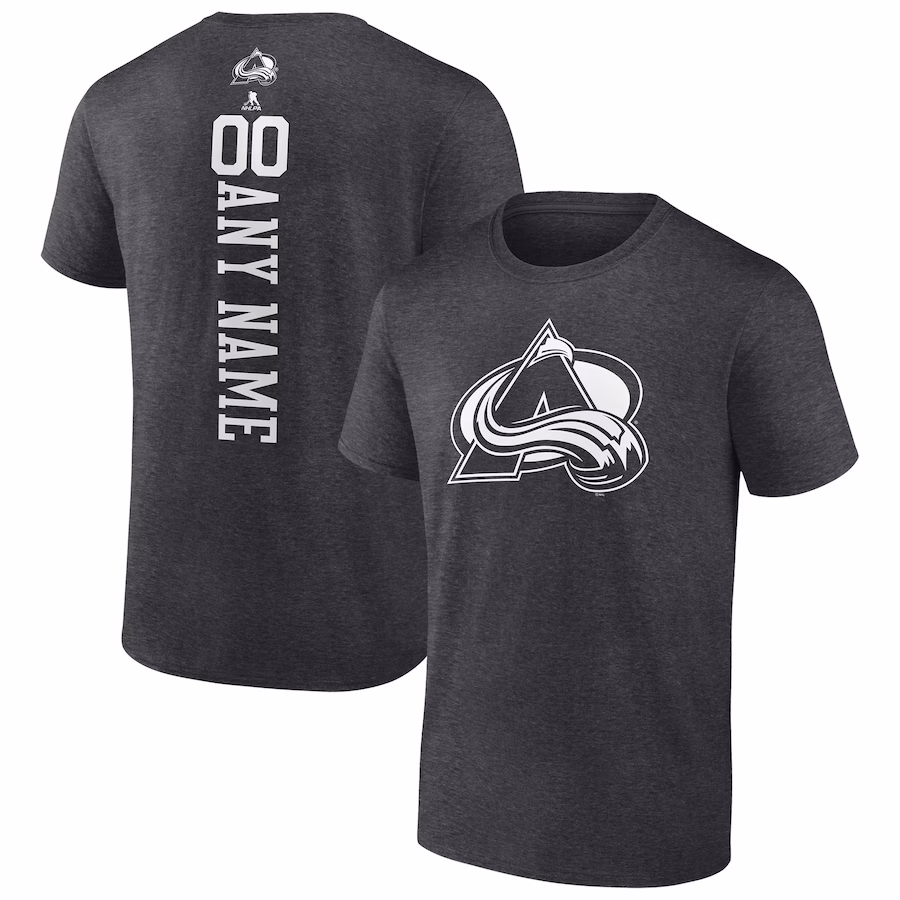 Men's Colorado Avalanche Heathered Charcoal Personalized One Color T-Shirt - Ujersey Shop