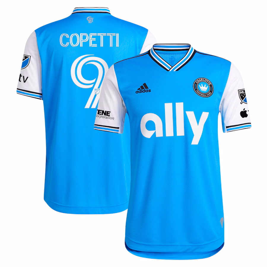 Men's Charlotte FC Enzo Copetti adidas Blue 2023 Newly Minted Authentic Player Jersey - Ujersey Shop