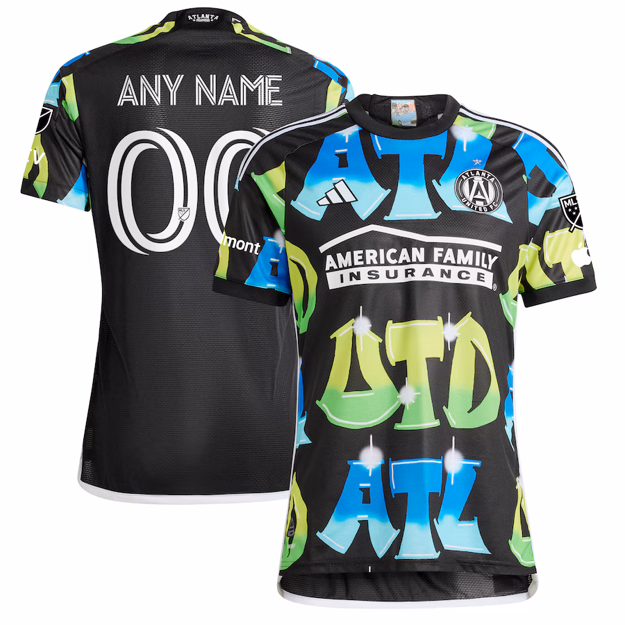 Men's Atlanta United FC  adidas Black 2023 The 404 Authentic Custom Jersey - Ujersey Shop