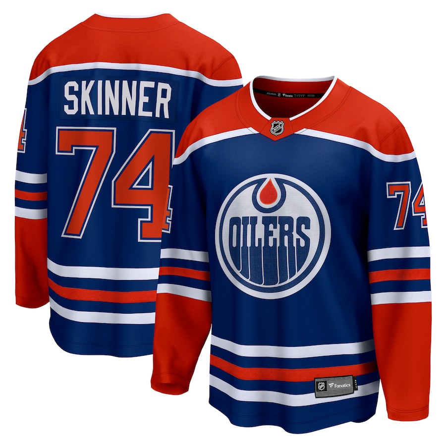 Men's Edmonton Oilers Stuart Skinner Fanatics Royal Home Breakaway Player Jersey - Ujersey Shop