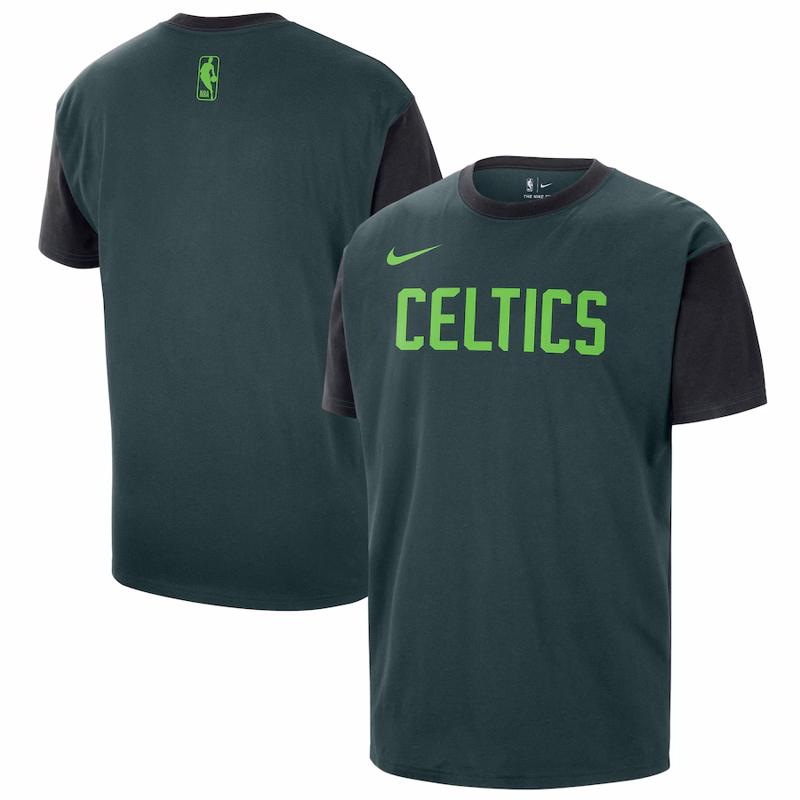 Men's Boston Celtics Nike Green 2024/25 City Edition Courtside Color Block T-Shirt - Ujersey Shop