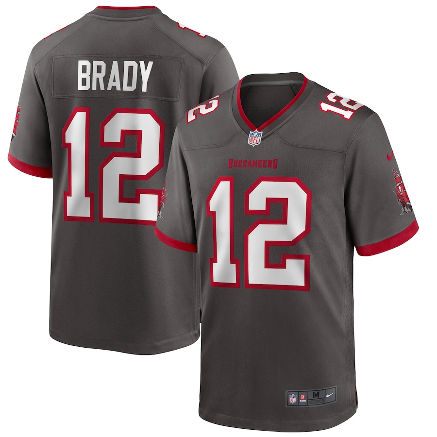 Men's Tampa Bay Buccaneers Tom Brady Nike Pewter Alternate Game Jersey - Ujersey Shop