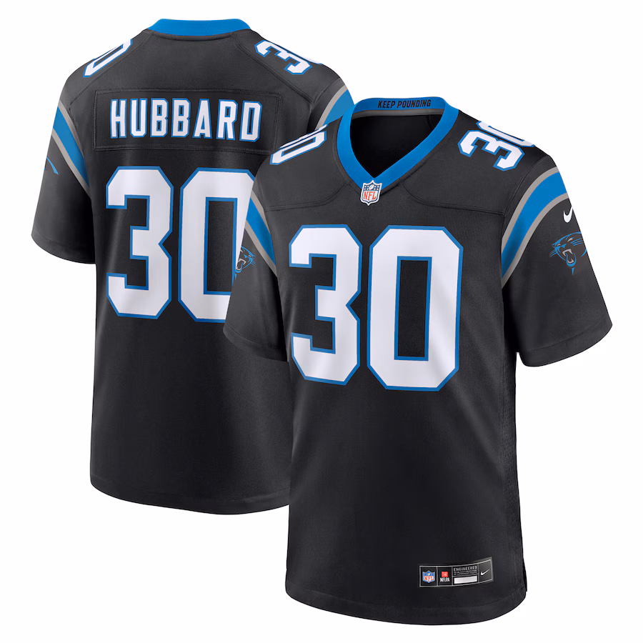Men's Carolina Panthers Chuba Hubbard Nike Black Team Game Jersey - Ujersey Shop