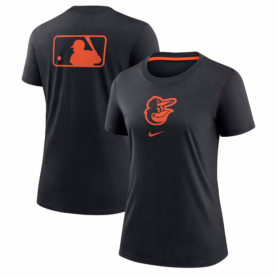 Women's Baltimore Orioles Nike Black Authentic Collection Early Work Tri-Blend T-Shirt - Ujersey Shop