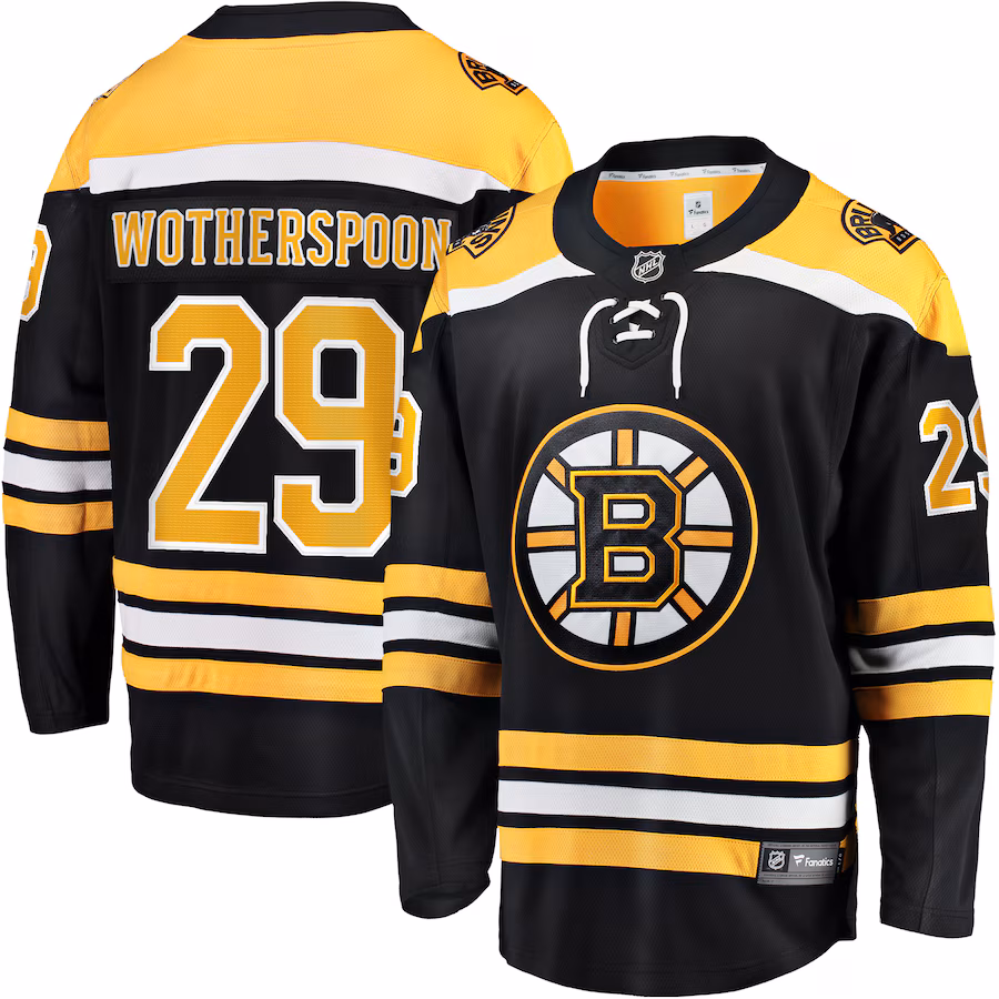 Men's Boston Bruins Parker Wotherspoon Fanatics Black Home Premier Breakaway Player Jersey - Ujersey Shop