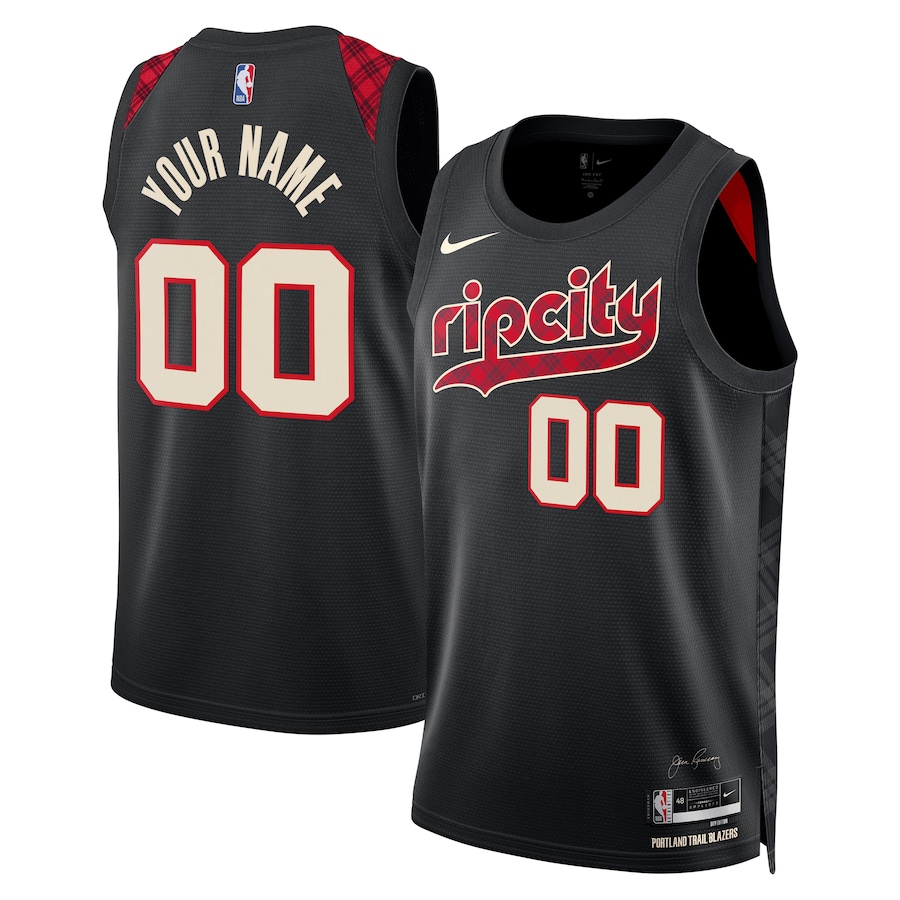 Unisex Portland Trail Blazers  Nike Black 2023/24 Custom Swingman Jersey - City Edition - Ujersey Shop