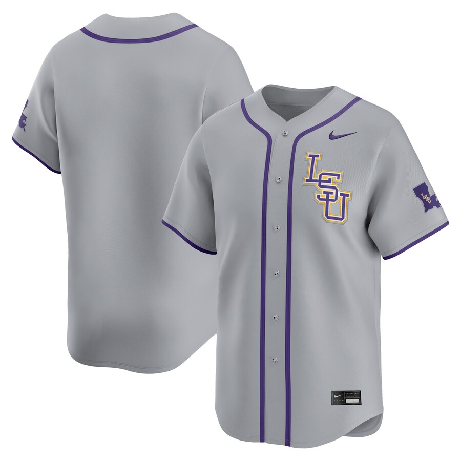 Men's Nike  Gray LSU Tigers Limited Road Wordmark Jersey - Ujersey Shop