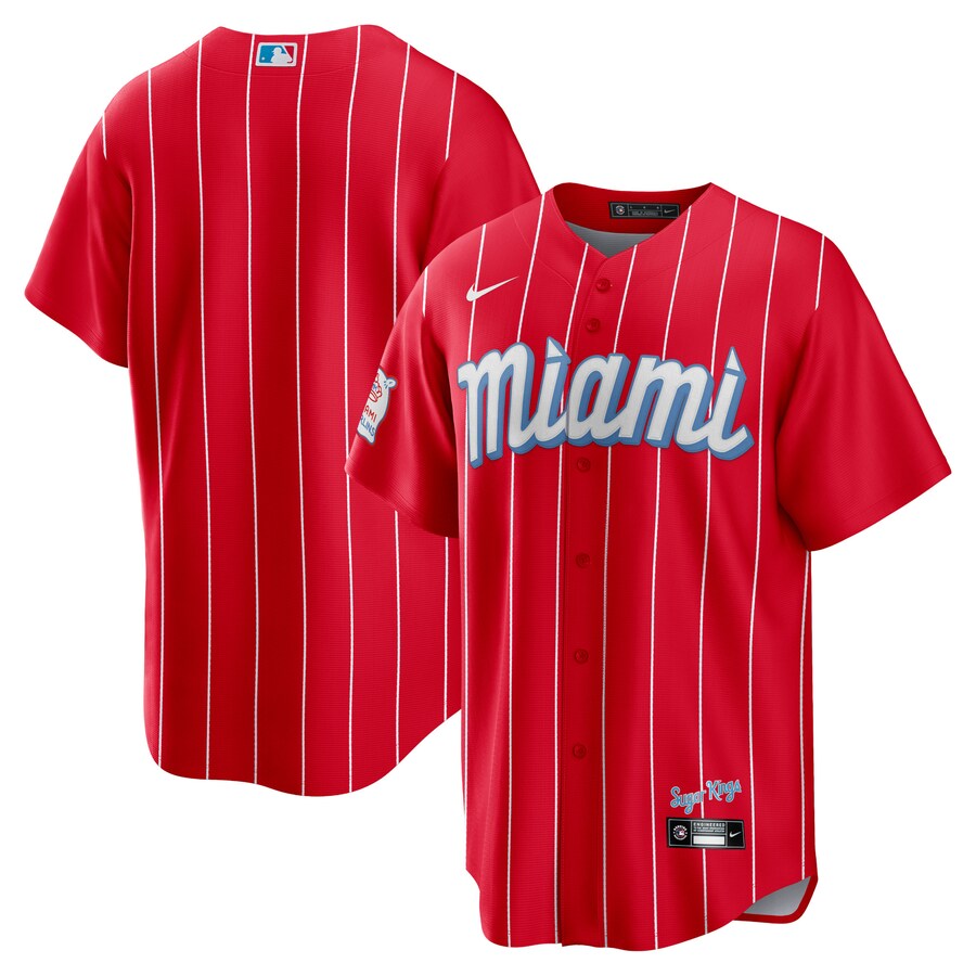 Men's Miami Marlins Nike Red City Connect Replica Team Jersey - Ujersey Shop