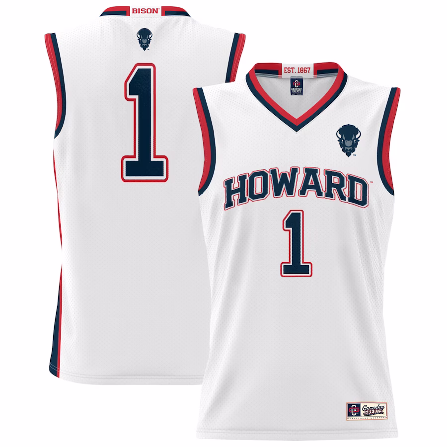 #1 Howard Bison GameDay Greats Unisex Lightweight Basketball Jersey - White - Ujersey Shop