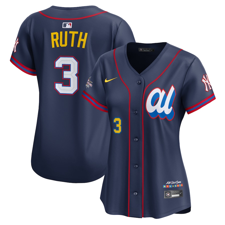 Women's American League Babe Ruth Nike Navy 2025 All-Star Game Home Run Derby Jersey - Ujersey Shop
