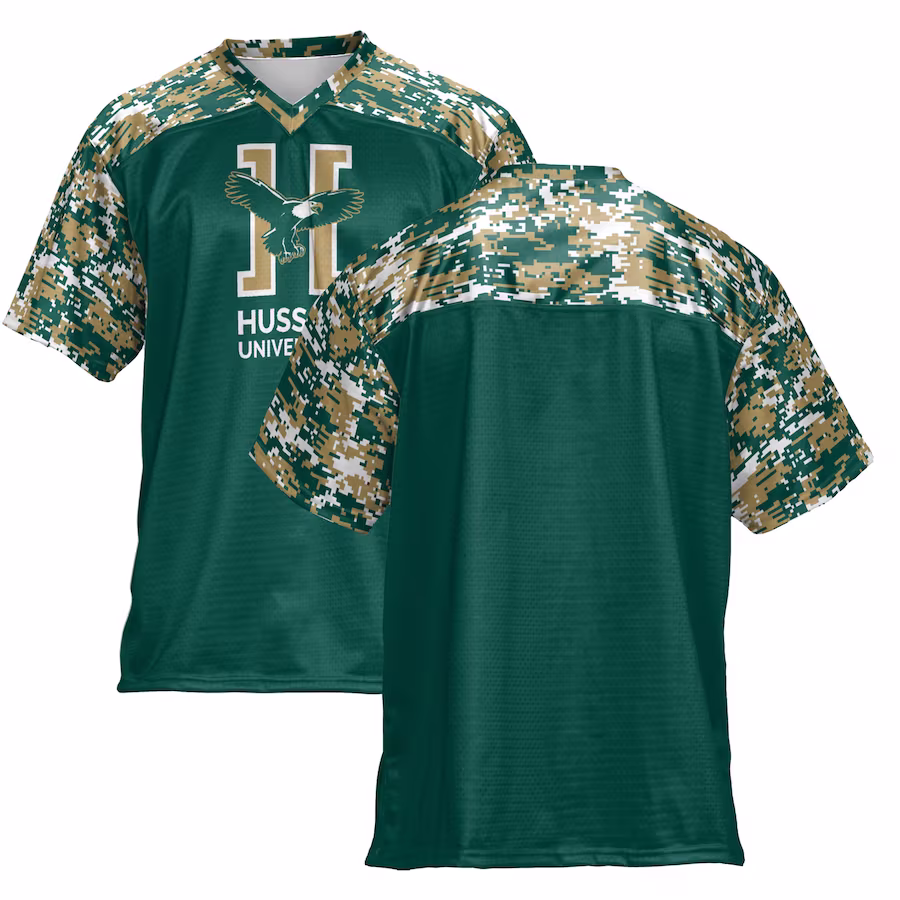 Husson University Eagles ProSphere Camo Football Jersey - Green - Ujersey Shop