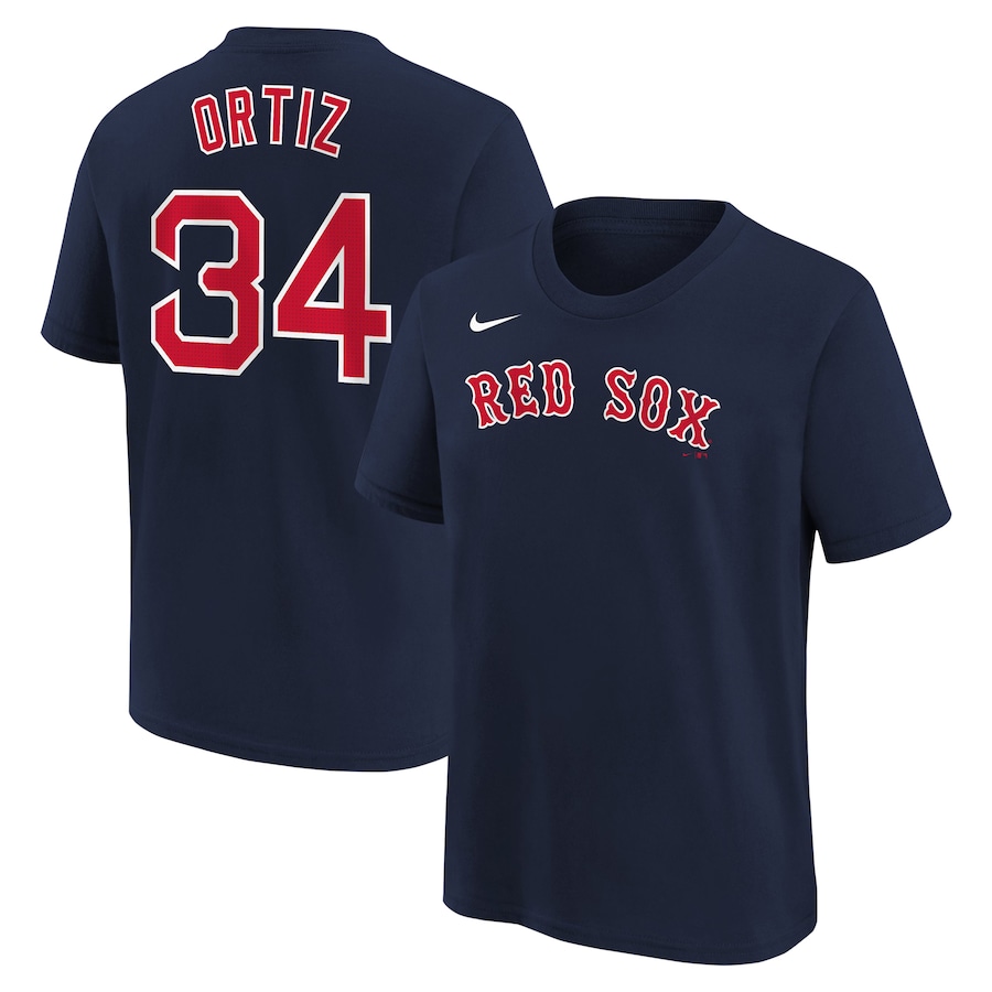Youth Boston Red Sox David Ortiz Nike Navy Home Player Name & Number T-Shirt - Ujersey Shop