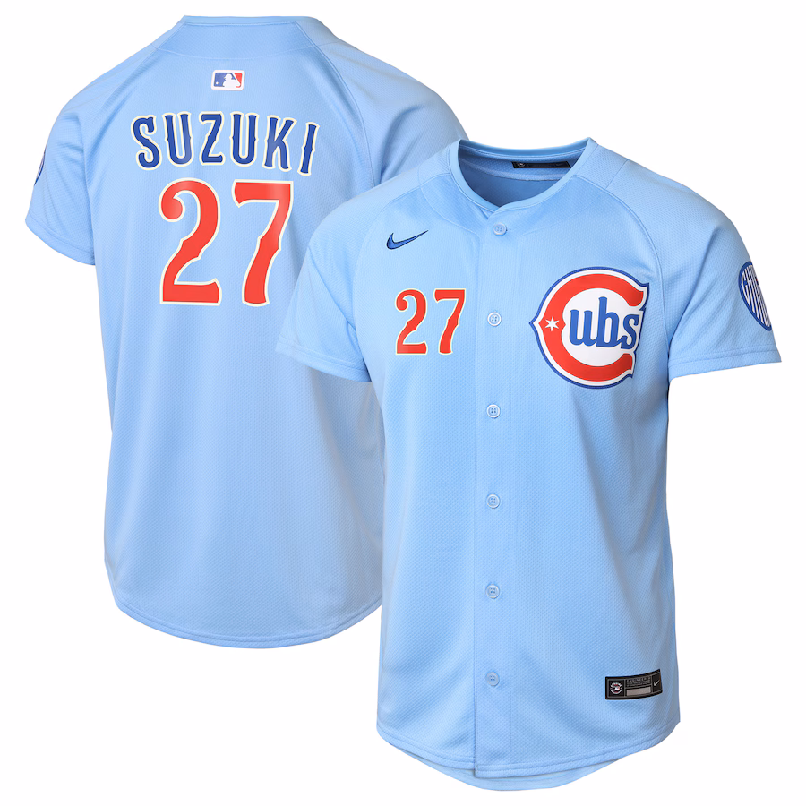 Youth Chicago Cubs Seiya Suzuki Nike Baby Blue 2nd Alternate Limited Player Jersey - Ujersey Shop