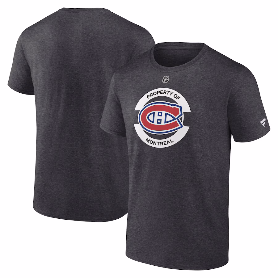 Men's Montreal Canadiens Fanatics Heather Charcoal Authentic Pro Core Secondary T-Shirt - Ujersey Shop