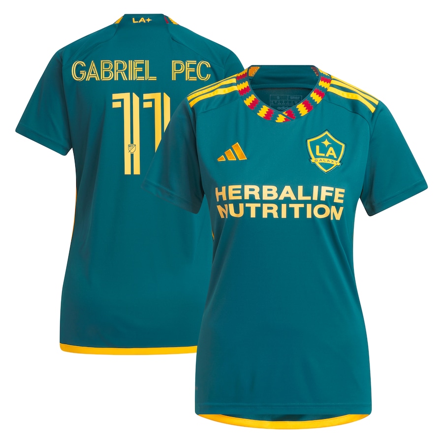 Women's LA Galaxy Gabriel Pec adidas Green 2024 LA Kit Replica Player Jersey - Ujersey Shop