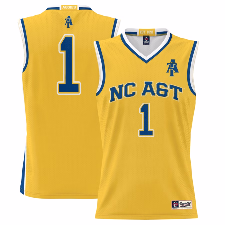 #1 North Carolina A&T Aggies GameDay Greats Youth Lightweight Basketball Jersey - Gold - Ujersey Shop
