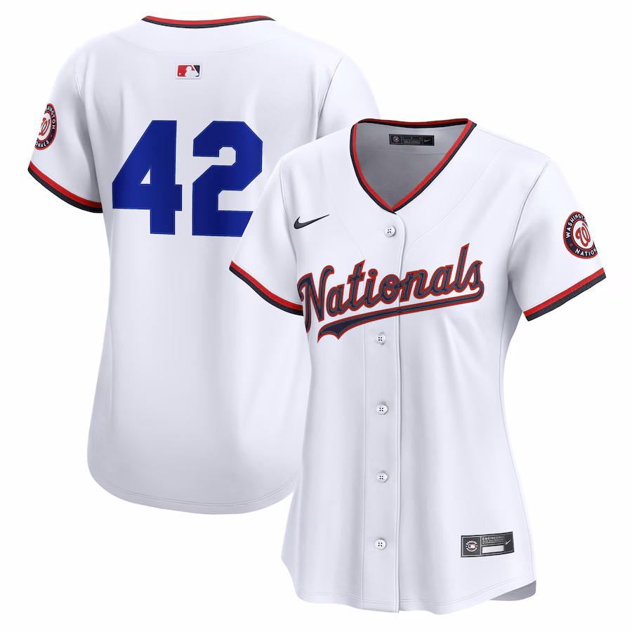 Women's Washington Nationals Nike White Home 2025 Jackie Robinson Day Limited Jersey - Ujersey Shop