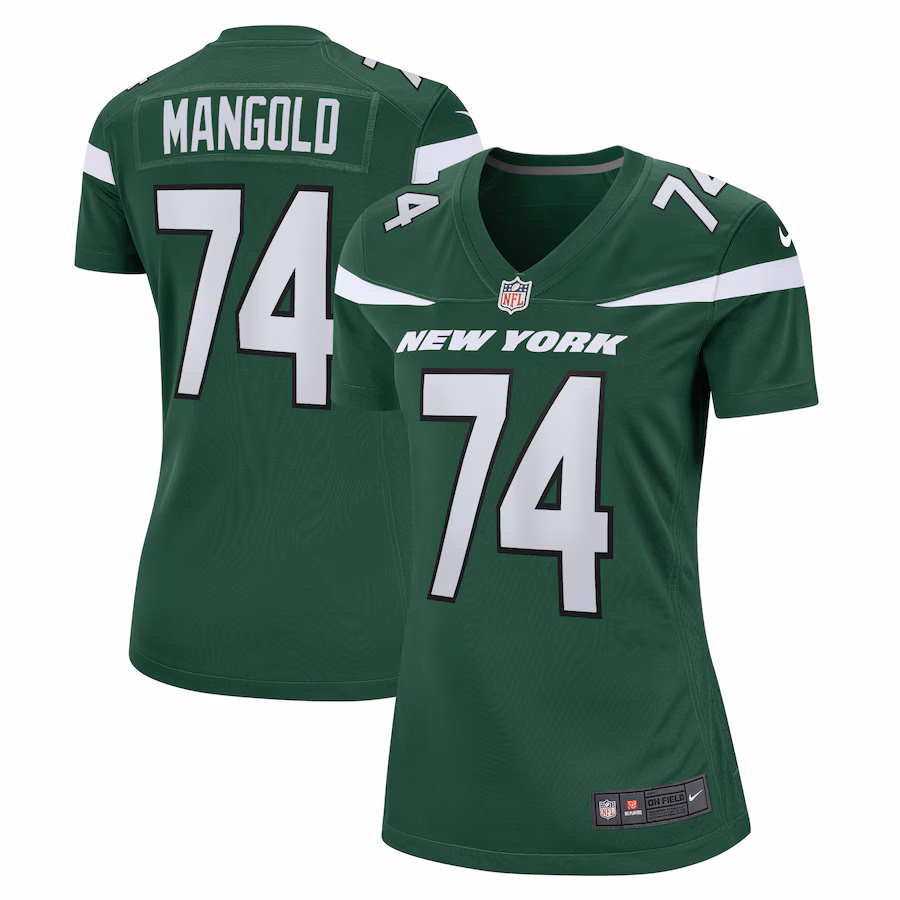 Women's New York Jets Nick Mangold Nike Gotham Green Retired Player Jersey - Ujersey Shop