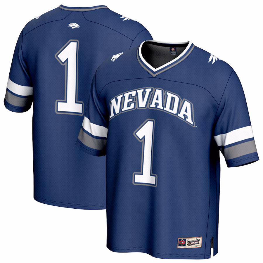 Unisex GameDay Greats #1 Navy Nevada Wolf Pack Lightweight Collegiate Football Fashion Jersey - Ujersey Shop