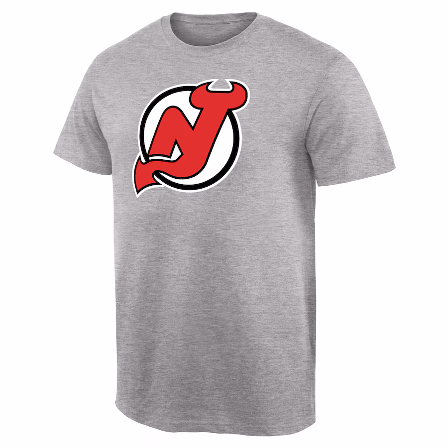Men's New Jersey Devils Ash Team Primary Logo T-Shirt - Ujersey Shop