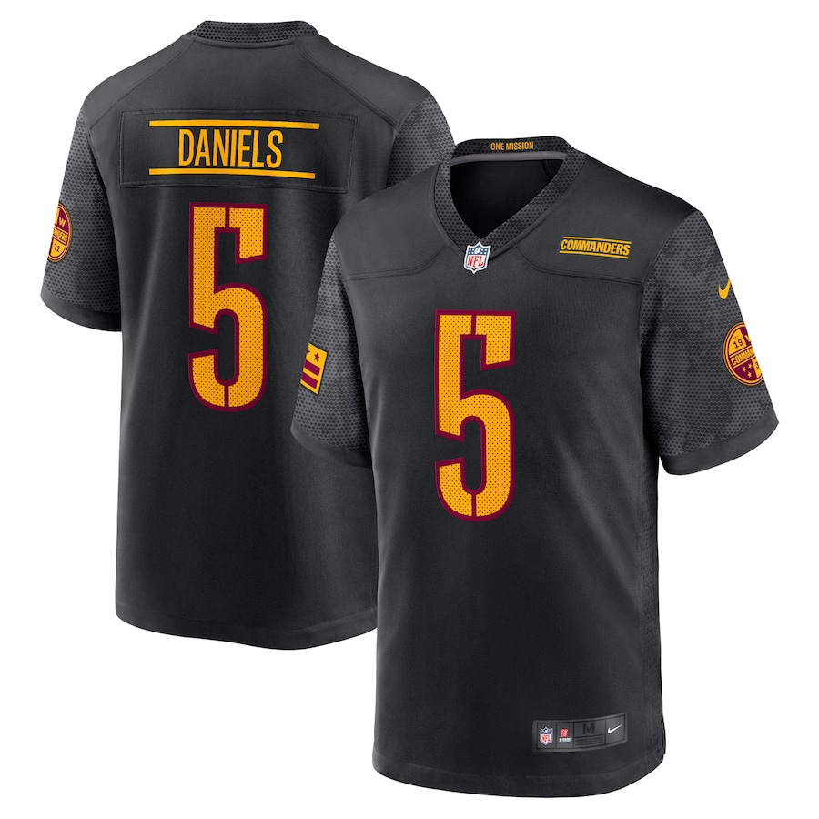 Men's Washington Commanders Jayden Daniels Nike Black Alternate Game Player Jersey - Ujersey Shop