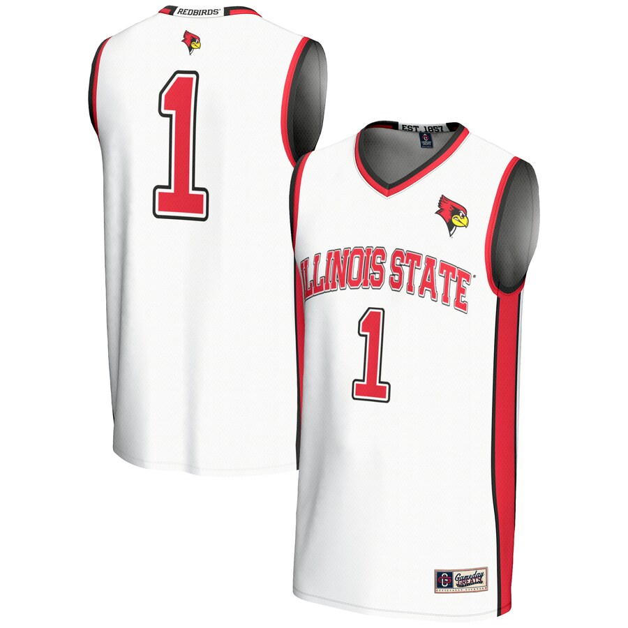 Male GameDay Greats #1  White Illinois State Redbirds  Lightweight Basketball Jersey - Ujersey Shop
