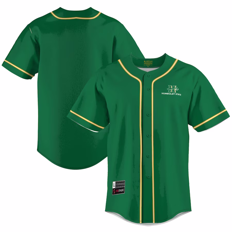 Humboldt State Jacks GameDay Greats  Lightweight Baseball Jersey - Green - Ujersey Shop