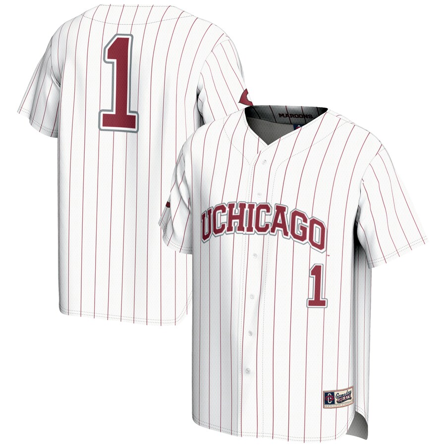 Men's GameDay Greats #1 White UChicago Maroons Lightweight Baseball Fashion Jersey - Ujersey Shop