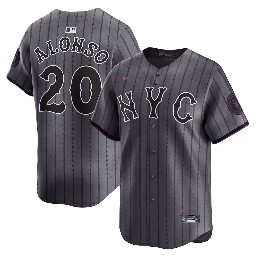 Men's New York Mets Pete Alonso Nike Graphite 2024 City Connect Limited Player Jersey - Ujersey Shop