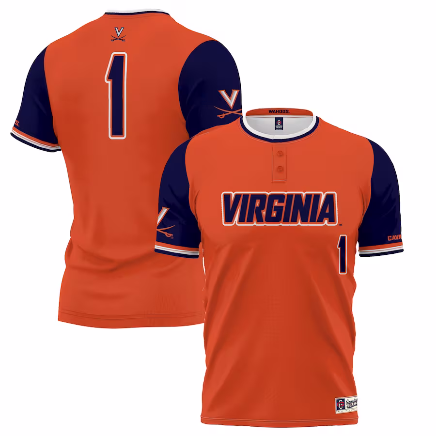 #1 Virginia Cavaliers GameDay Greats Unisex Lightweight Softball Jersey - Orange - Ujersey Shop