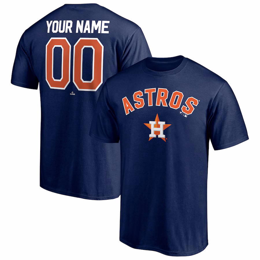 Men's Houston Astros Navy Personalized Team Winning Streak Name & Number T-Shirt - Ujersey Shop