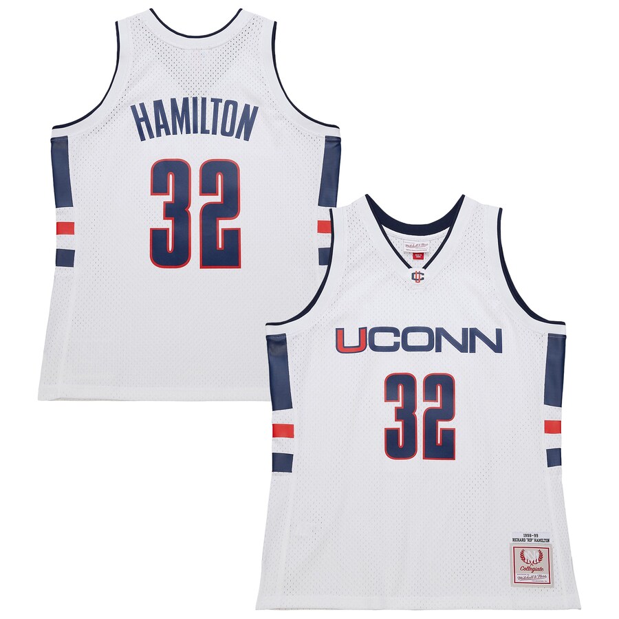 Men's Richard Hamilton White UConn Huskies 1998/99 Jersey - Ujersey Shop