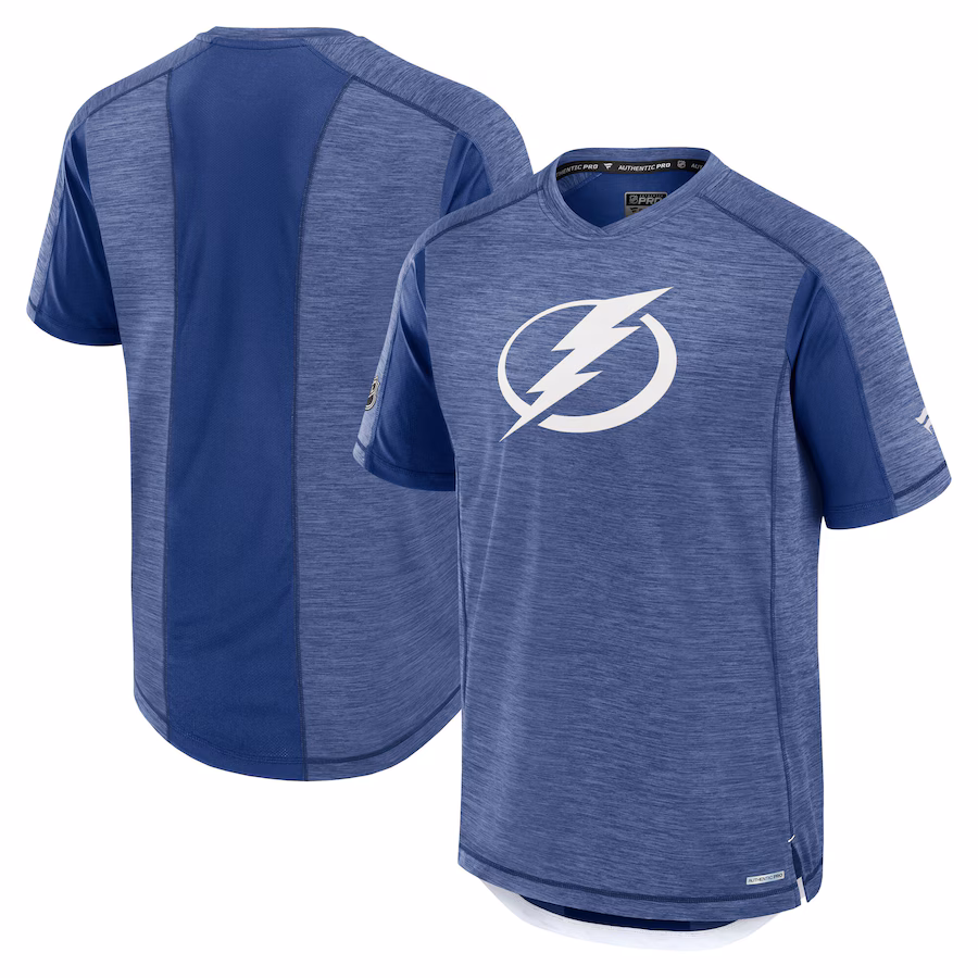 Men's Tampa Bay Lightning Fanatics Blue Authentic Pro Rink Tech T-Shirt - Ujersey Shop