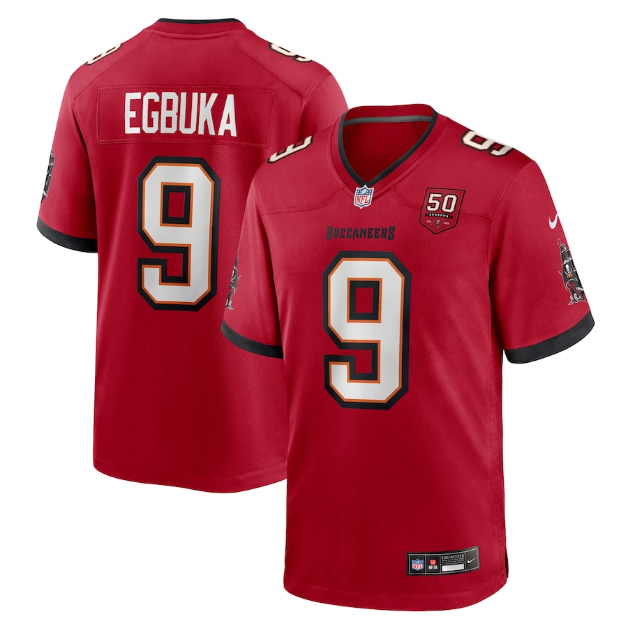 Men's Tampa Bay Buccaneers Emeka Egbuka Nike Red Team Game Jersey - Ujersey Shop