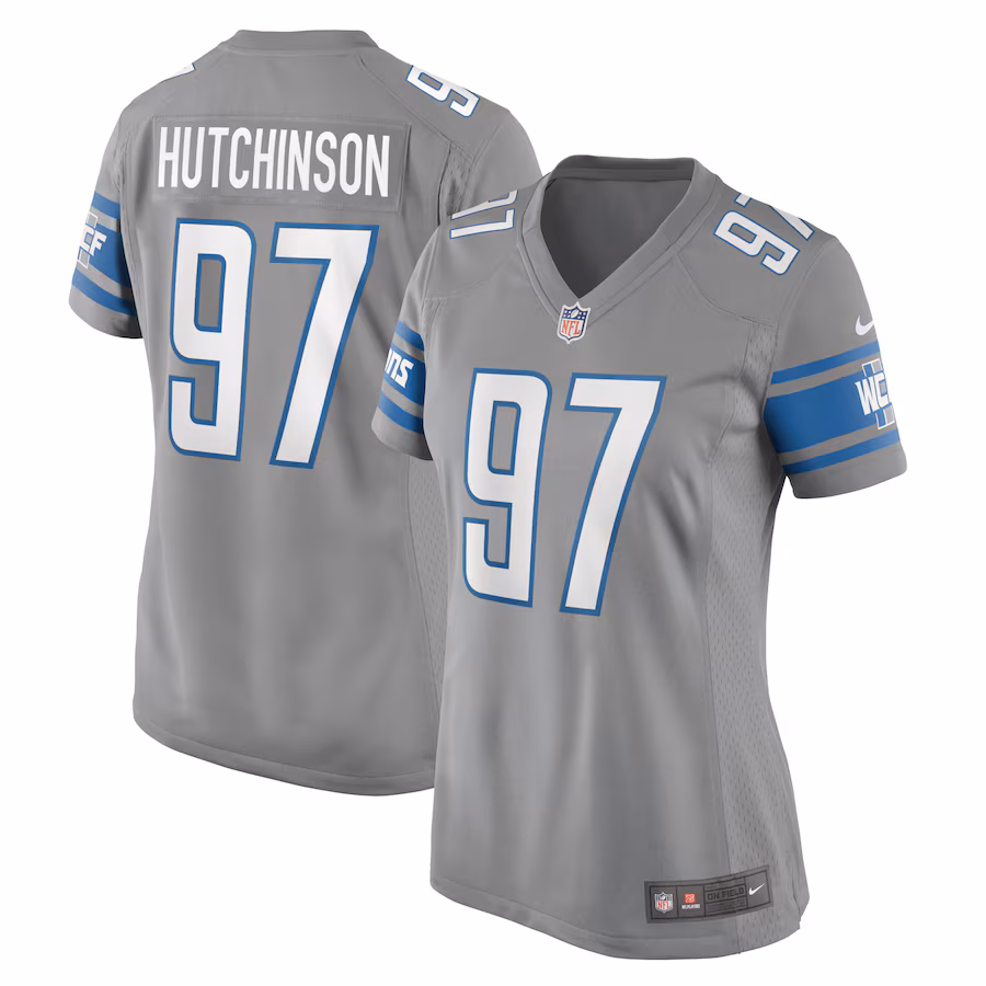 Women's Detroit Lions Aidan Hutchinson Nike Silver Game Jersey - Ujersey Shop