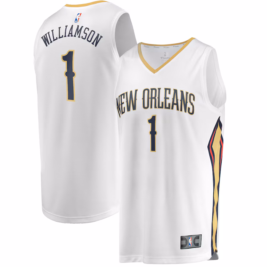 Men's New Orleans Pelicans Zion Williamson Fanatics White Replica Fast Break Jersey - Association Edition - Ujersey Shop