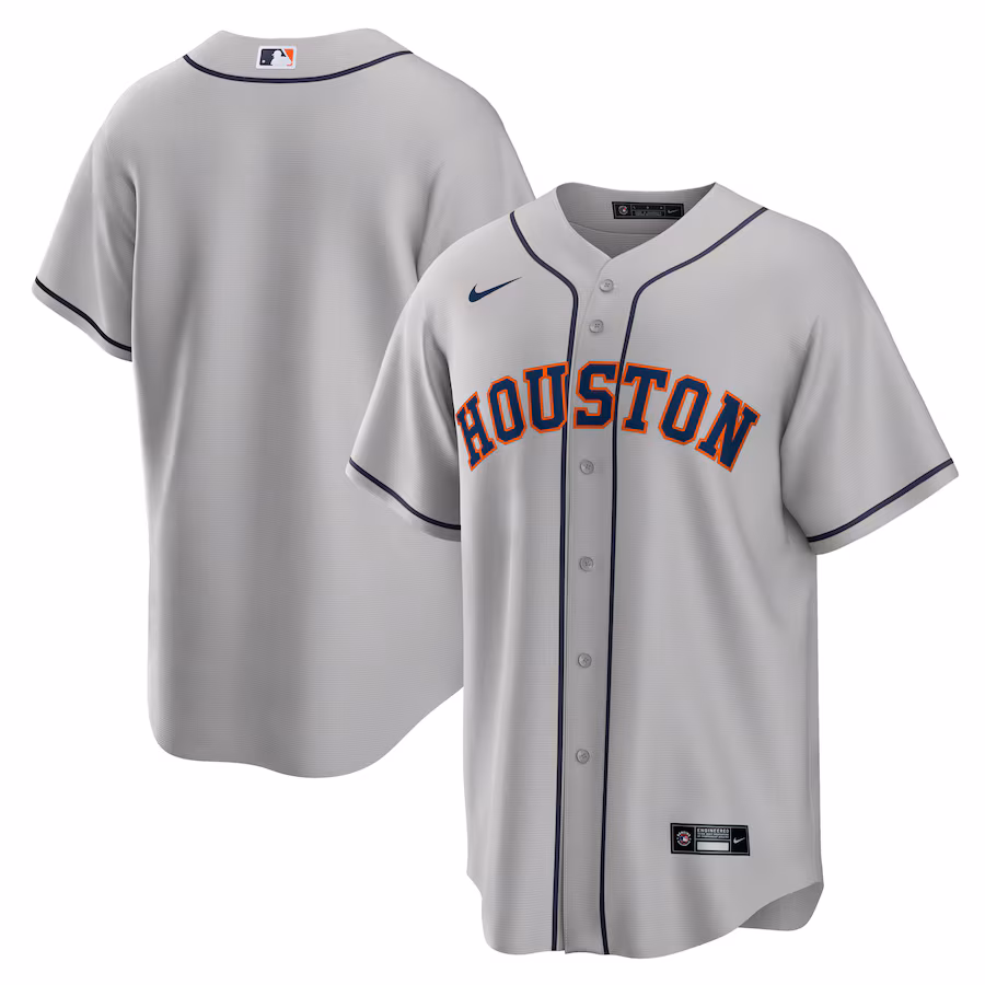 Men's Houston Astros Nike Gray Road Replica Team Jersey - Ujersey Shop
