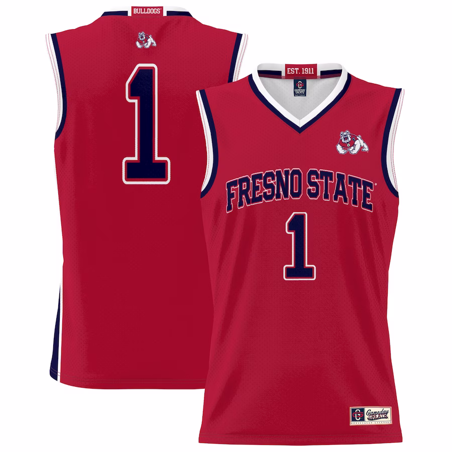 #1 Fresno State Bulldogs GameDay Greats Youth Lightweight Basketball Jersey - Red - Ujersey Shop