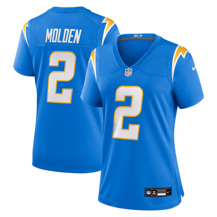 Women's Los Angeles Chargers Elijah Molden Nike Powder Blue Team Game Jersey - Ujersey Shop
