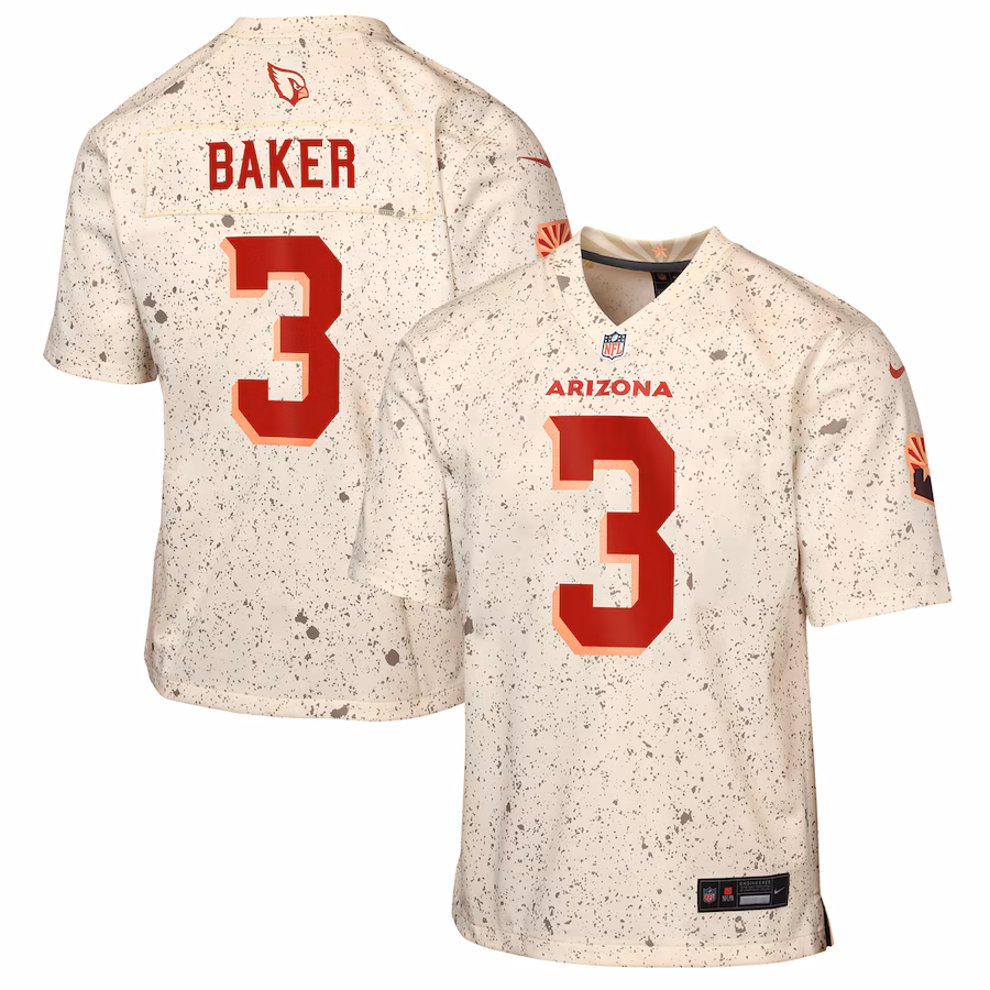 Youth Arizona Cardinals Budda Baker Nike Natural 2025 Rivalries Collection Game Jersey - Ujersey Shop