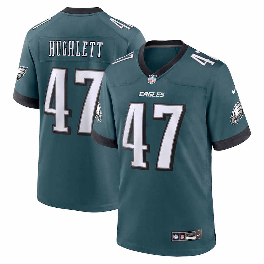 Men's Philadelphia Eagles Charley Hughlett Nike Midnight Green Team Game Jersey - Ujersey Shop